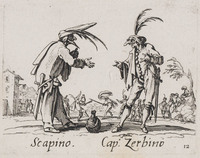 KG 10715
<br/>
Scapino en Capitano Zerbino ("Sfessania")
<br/>
<em>Callot, Jacques (1592 - 1635)</em>